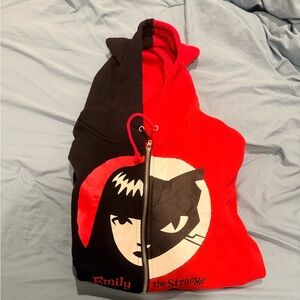 Emily the Strange x Dollskill Red and Black Hoodie